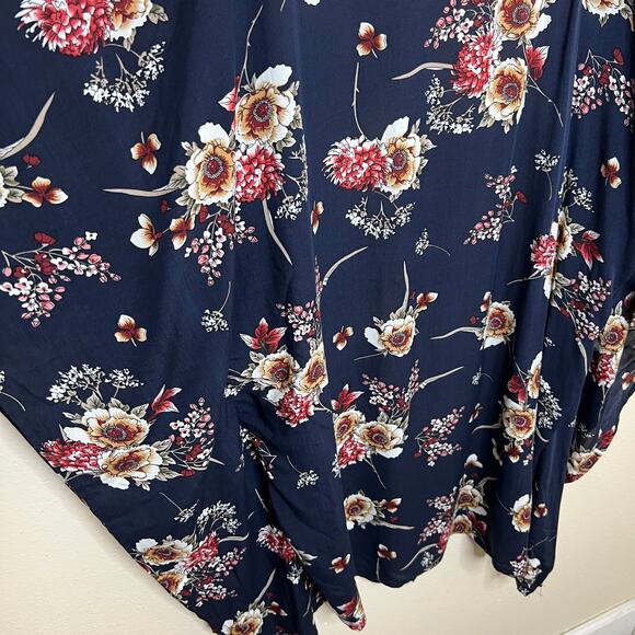Amaryllis Dark Navy Floral Print Kimono S/M - Picture 8 of 10